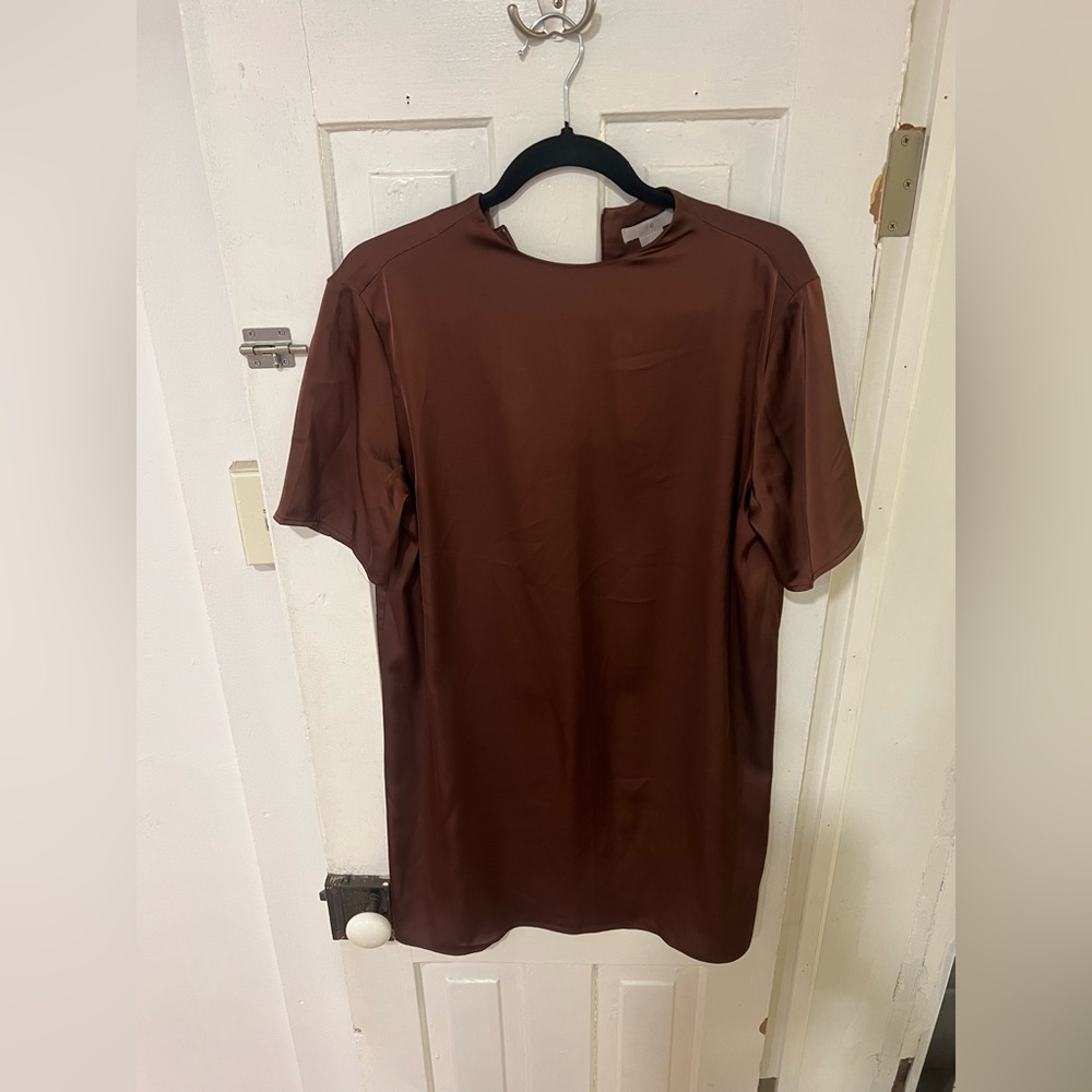 H&M Women’s Size Small Brown Satin Shift Dress